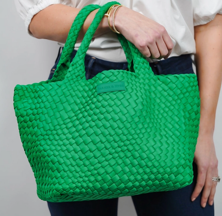 Kelly Green Woven Tote