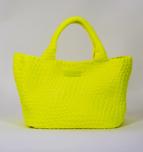 Neon Yellow Woven Tote