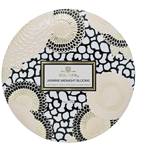 Jasmine Midnight Blooms Voluspa Candle | 3 Wick