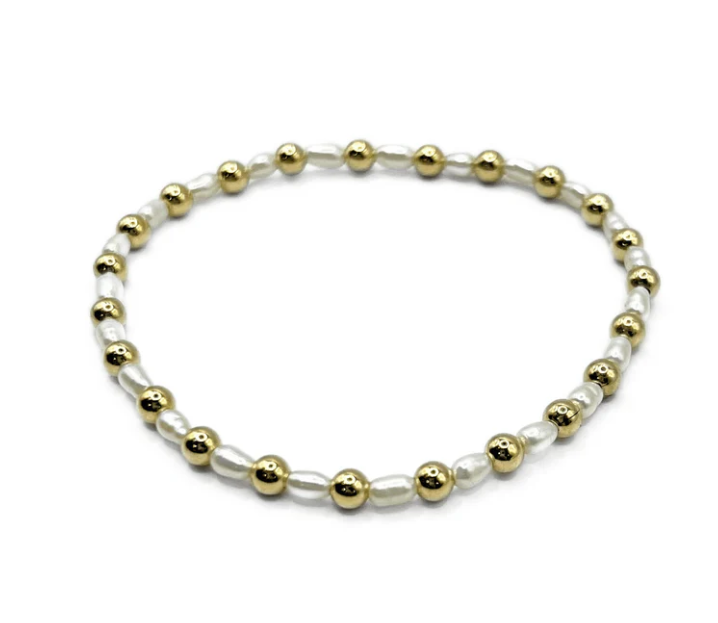 4mm Montauk Gold/Pearl Waterproof Bracelet