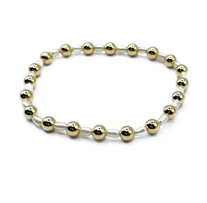5mm Montauk Gold/Pearl Waterproof Bracelet
