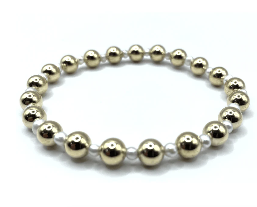 6mm Montauk Gold/Pearl Waterproof Bracelet
