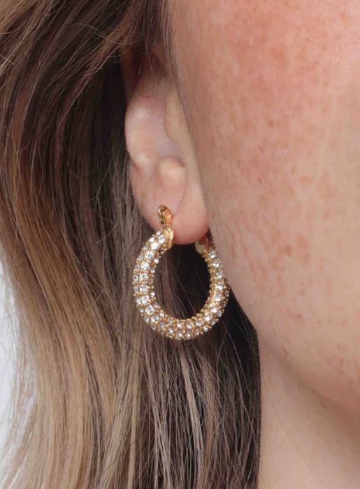 Audrey Pave Water-Resistant Hoops