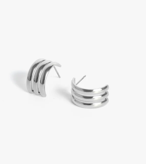 Petra Silver Water-Resistant Hoops