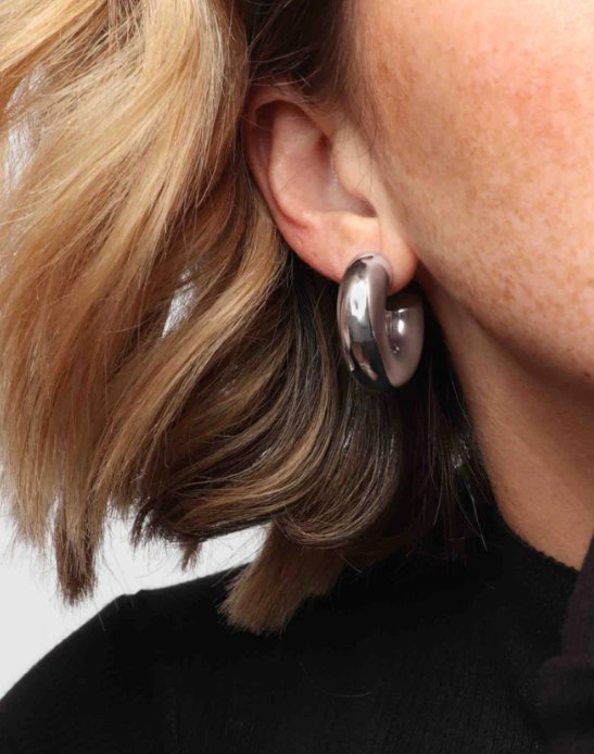 Monterey Silver Water-Resistant Hoops