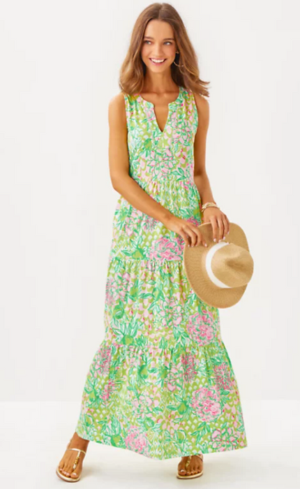 Sydnee Maxi Dress | Fauna Green Lime Feeling Good