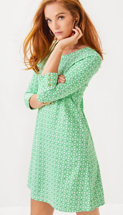 UPF 50+ Solia ChillyLilly Dress | Fauna Green X Resort White Butterfly