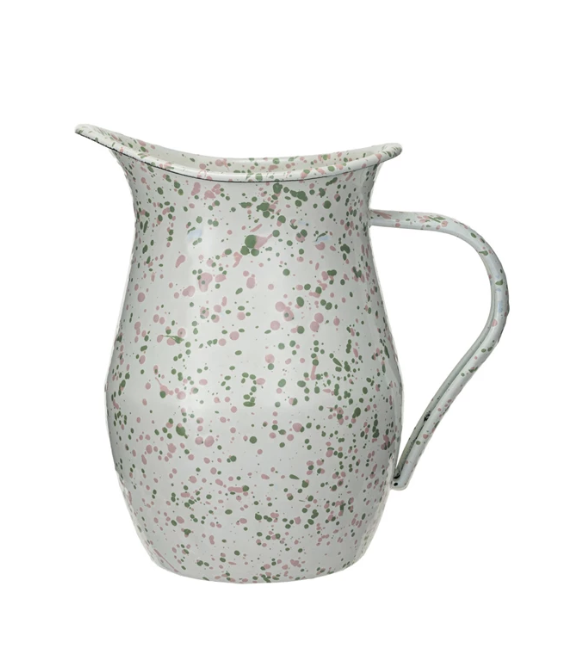 Enamel Splatter Water Pitcher