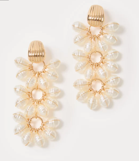 Bouquet Toss Earrings | Resort White