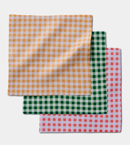 Geometry Dishcloth Set | Spring Plaid
