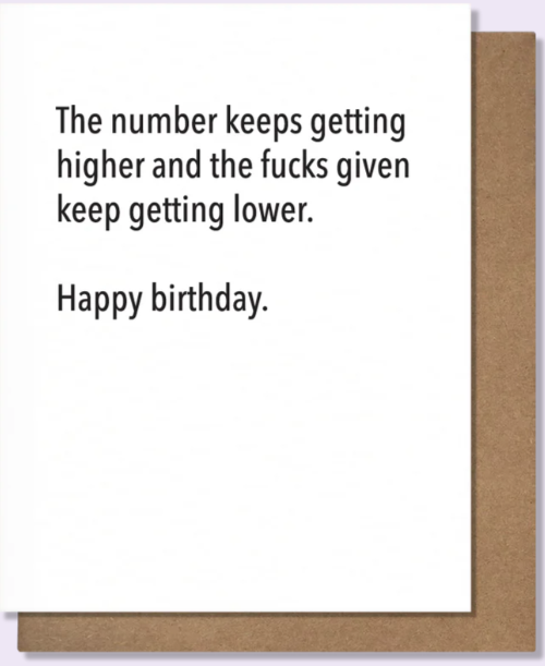 Higher Number Birthday Card