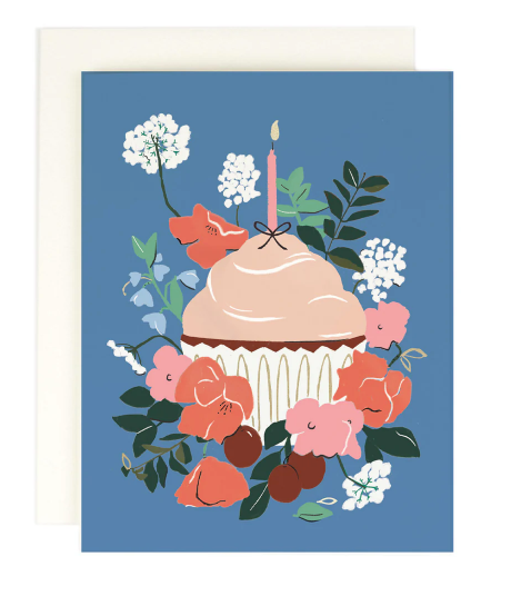 Blue Cupcake Card