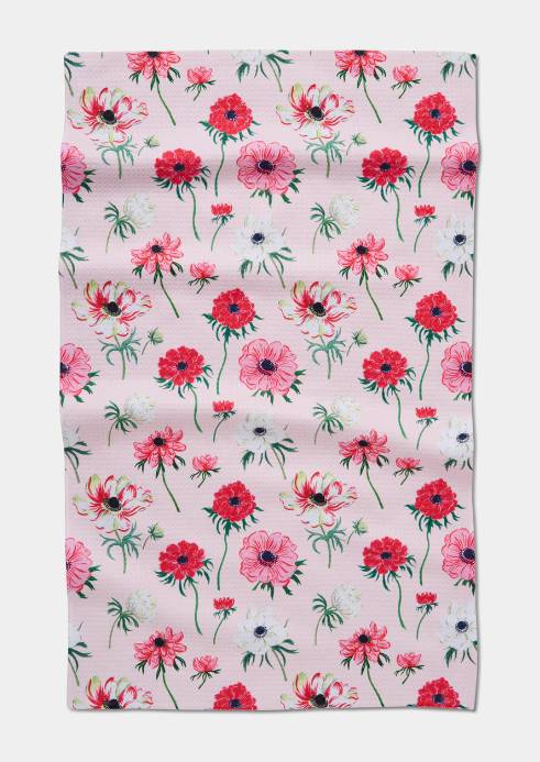 Geometry Tea Towel | Anemone Garden Flowers