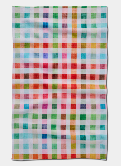 Geometry Tea Towel | Woven Spring Plaid