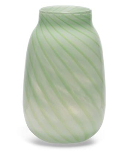 Lg 15" Green Stripe Vase