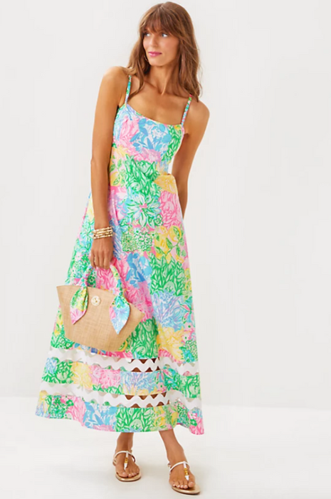 Haliey Midi Dress | Multi Bright Delight Patch