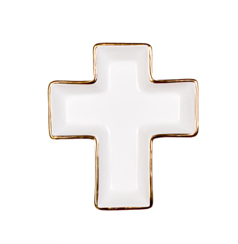 White Cross Shaped Trinket Dish