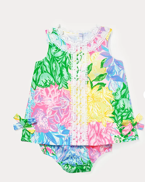 Baby Lilly Shift Dress | Multi Bright Delight Patch