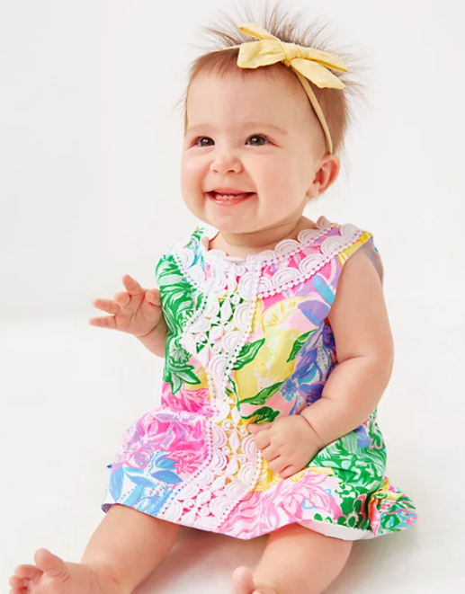 Baby Lilly Shift Dress | Multi Bright Delight Patch