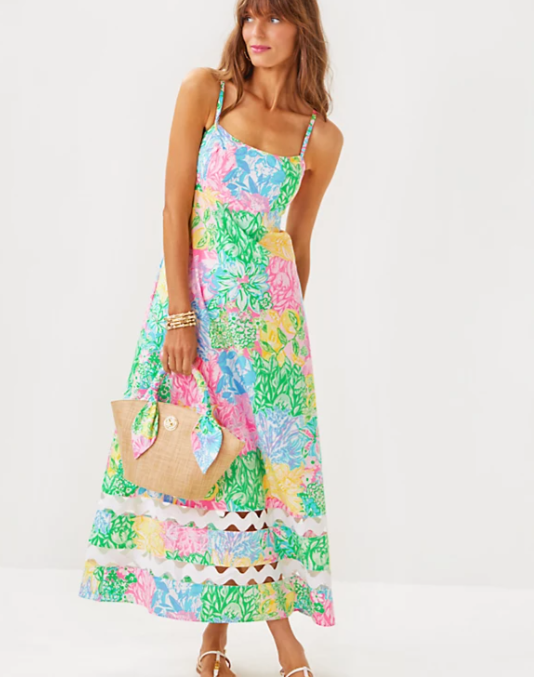 Hailey Midi Dress | Multi Bright Delight Patch
