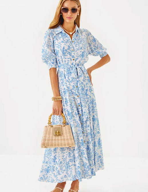 Larkyn Midi Shirtdress | Resort White Tall Tales