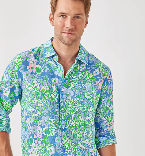 Men Stuff Addison Shirt | Sunwashed Blue Plumes In Bloom