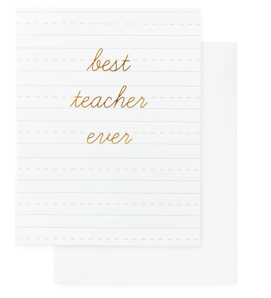 Best Teacher Ever Script Card