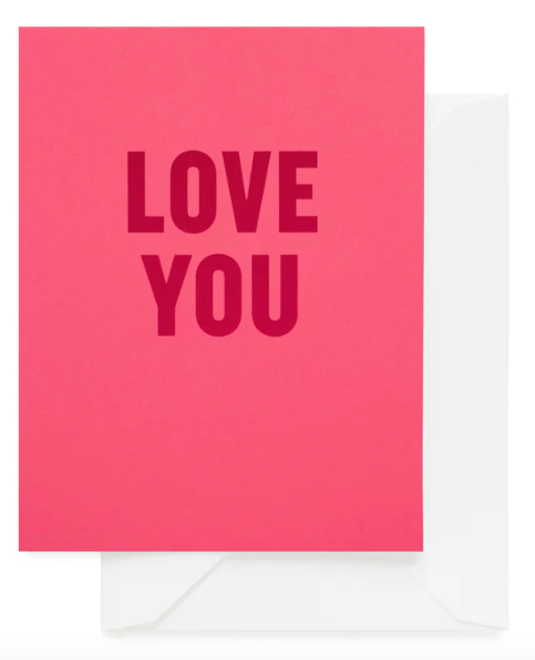 Hot Pink Love You Card