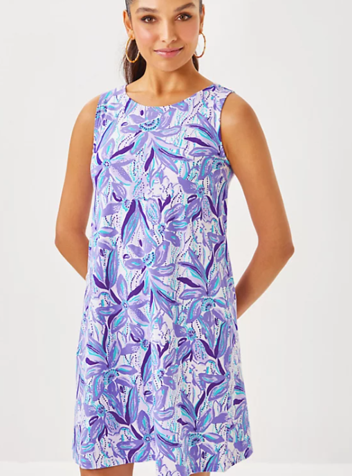Eliza Cotton Dress |  Tropicalia Purple Elephant In The Bloom