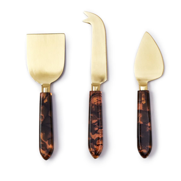 Tortoise Swirl Cheese Knife Set