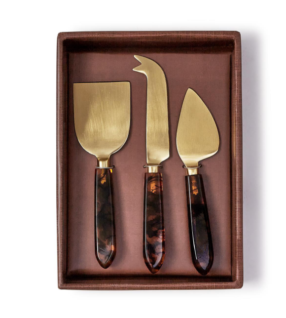 Tortoise Swirl Cheese Knife Set