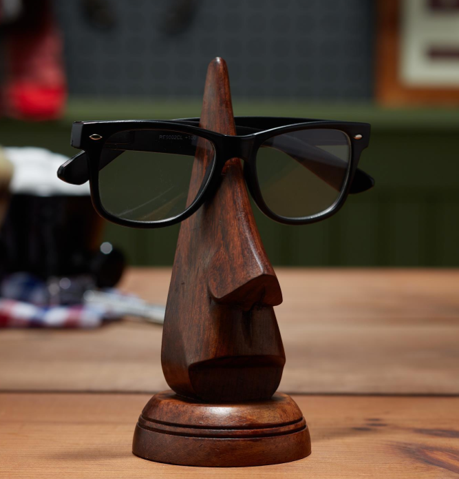 Wooden Nose Eyeglass Holder