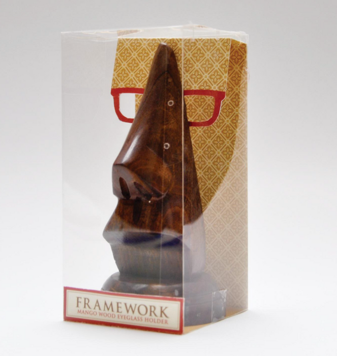 Wooden Nose Eyeglass Holder