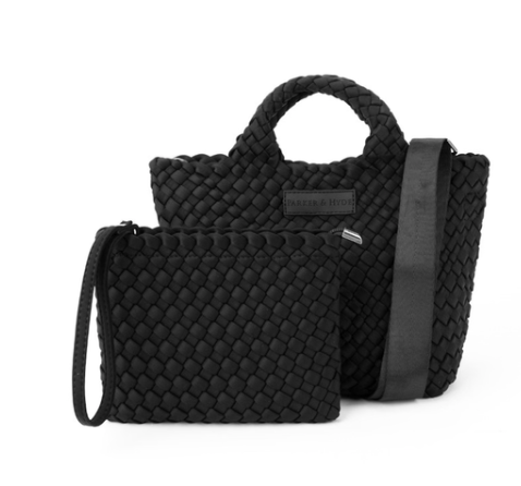 Jet Black Mini Woven Tote