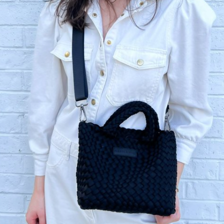 Jet Black Mini Woven Tote