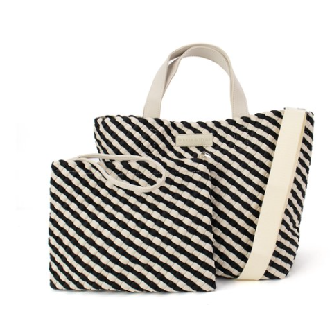 Black Hampton Classic Woven Tote