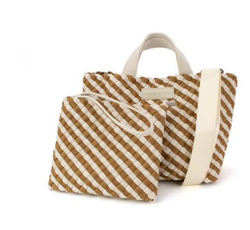 Camel Mini Hampton Woven Tote