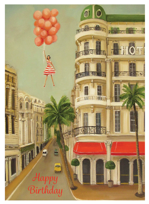 Lucy with Balloons Card