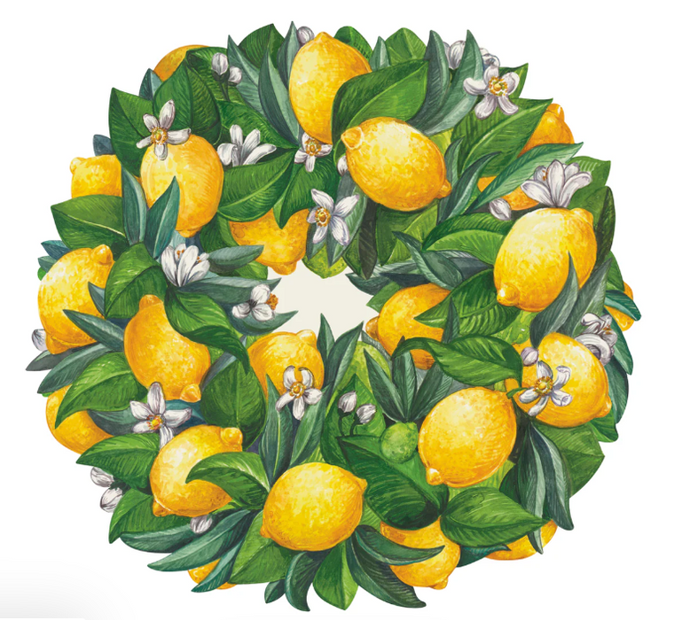 Die Cut Lemon Wreath Placemat