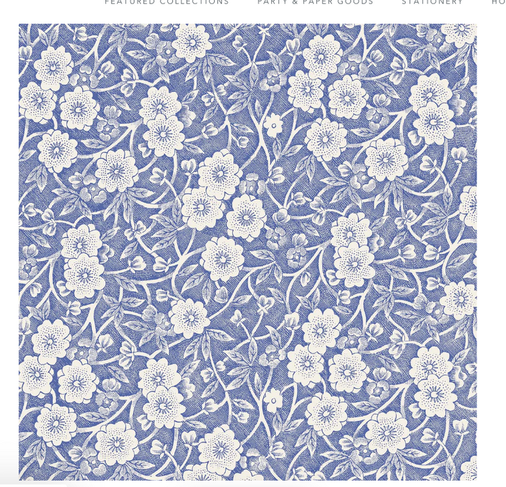 Blue Calico Cocktail Napkin