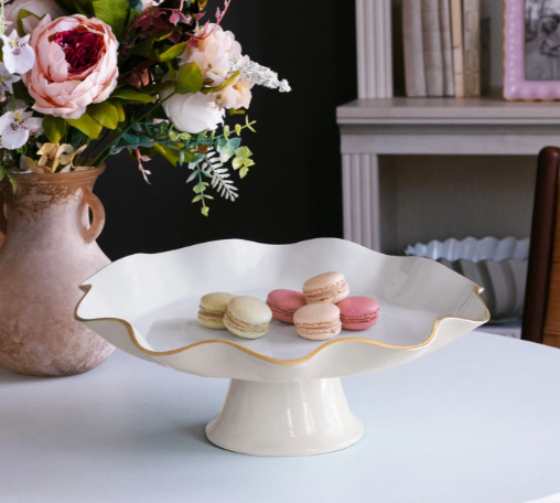 8780 Cream ENCANTO Carola Cake Plate