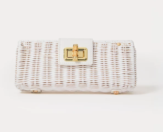 Leena Wicker Clutch | Resort White