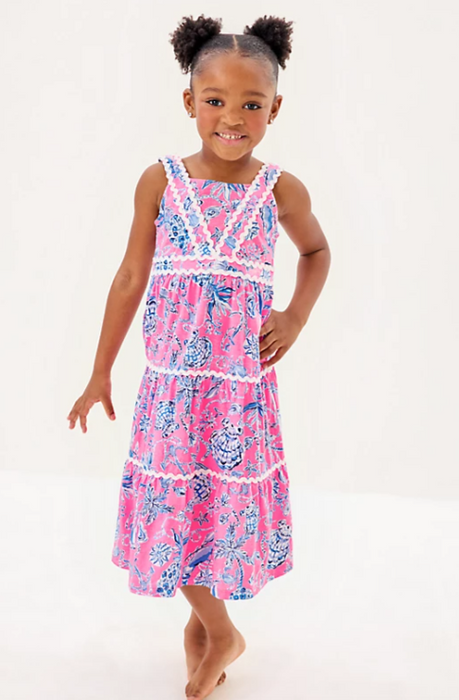 Mini Pollie Midi Dress |  Rousseau Pink Barefoot Beachcombers