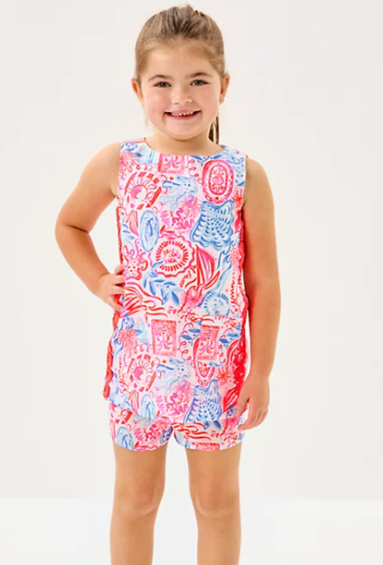 Mini Romey Shift Set | Resort White Lil Sun Sea Sand