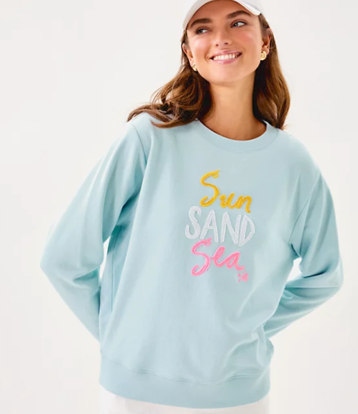 Ballad Sweatshirt | Bluette Sun Sand Sea Embroidery