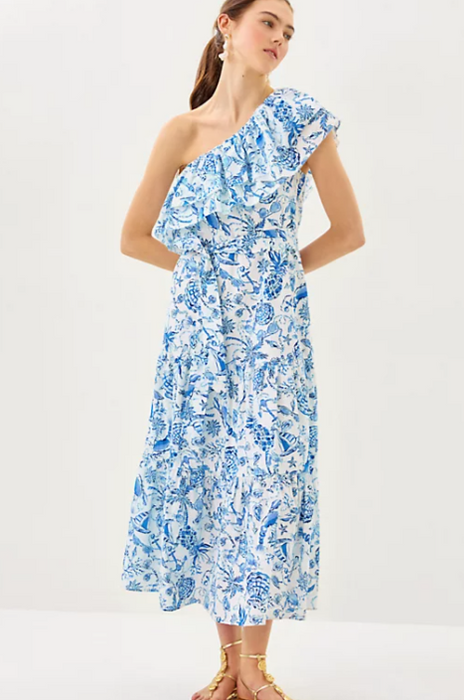 Mayella Midi Dress | Resort White Barefoot Beachcombers