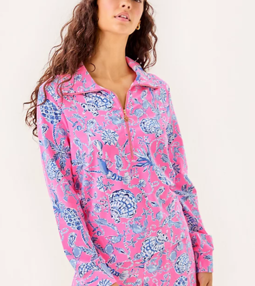 UPF 50+ Eleni Pullover | Rousseau Pink Barefoot Beachcombers