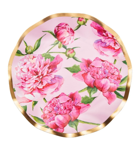 Wavy Pink Peony Dinner Plate