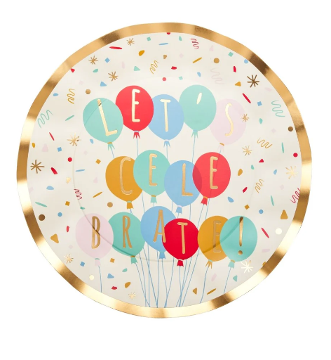 Wavy Let's Celebrate Dinner Plate