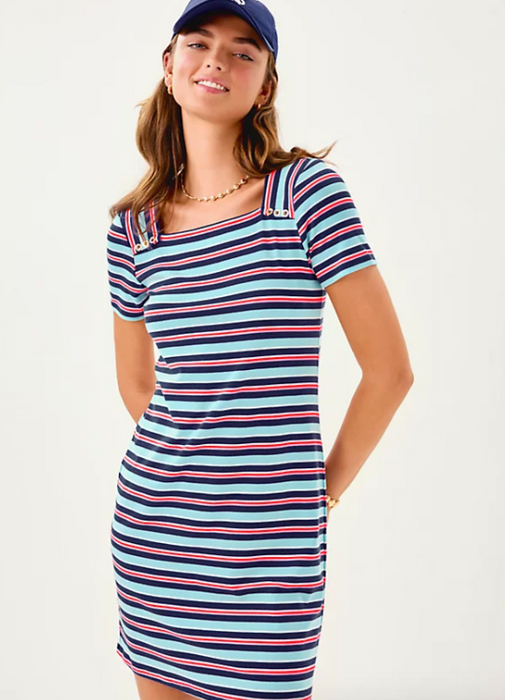 Beaty Dress | Multi Firecracker Yarn Dye Stripe